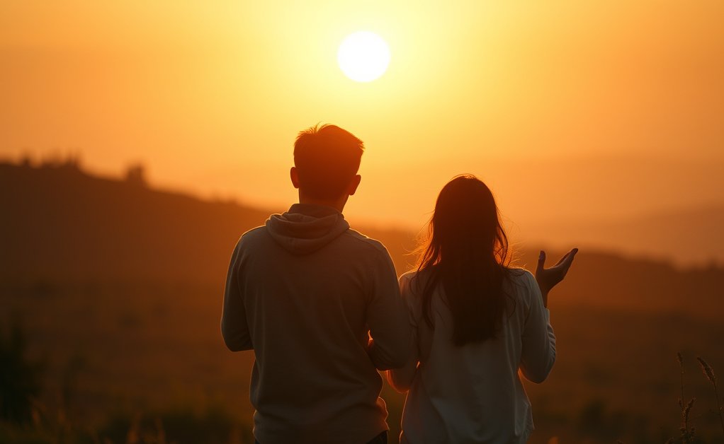 Man and woman praying
