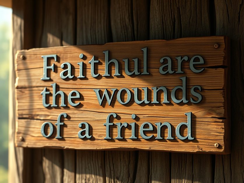 Faithful are the wounds of a friend